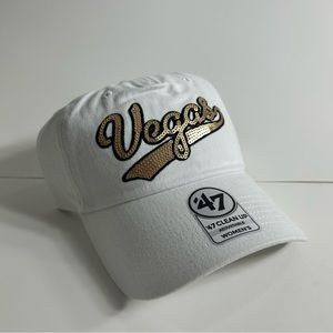 47 BRAND Gold Sequin White Vegas Golden Knights Women’s Adjustable Rare Hat